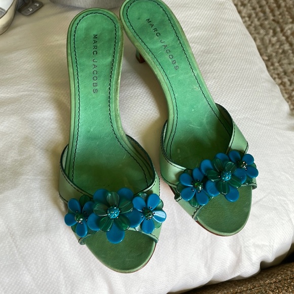 Marc Jacobs green kitten Mules size 39 1/2 - Picture 2 of 9